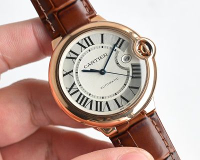 Cartier 18K Gold 42MM Mechanical Movement Men's White Watch